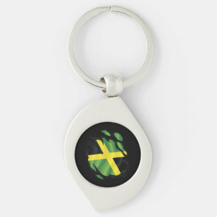 Jamaica Ripping Flagga Swirl Silverfärgad Nyckelring