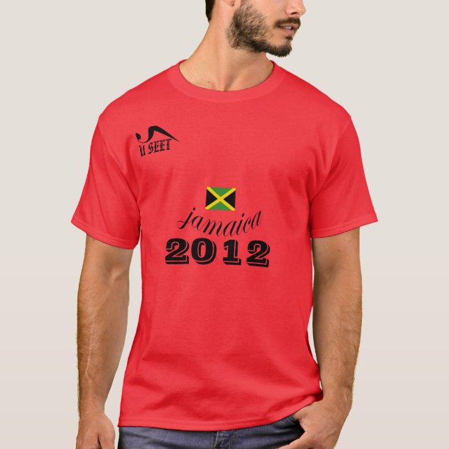 Jamaica röd T skjorta 2012 Shirt (Framsida)
