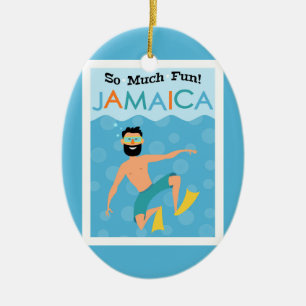 Jamaica Roligt Hipster Travel Julgransprydnad Keramik
