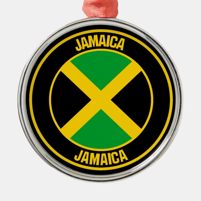Jamaica Round Emblem Julgransprydnad Metall (Framsidan)