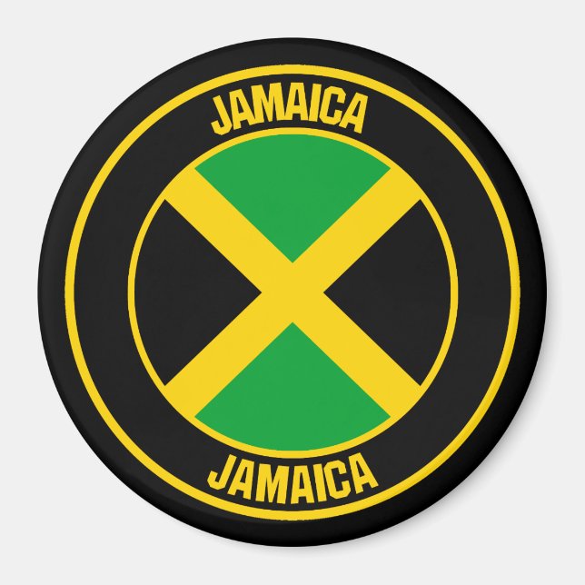 Jamaica Round Emblem Magnet (Framsidan)
