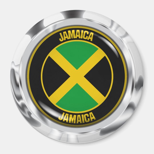 Jamaica Round Emblem Magnet (Framsidan)