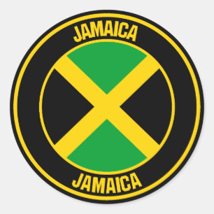 Jamaica Round Emblem Runt Klistermärke