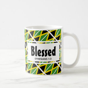 JAMAICA Scripture Patriotic White Jamaican Flagga Kaffemugg