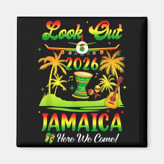 Jamaica Semester 2026 Här Kommer Vi Matchande Föde Magnet (Framsidan)