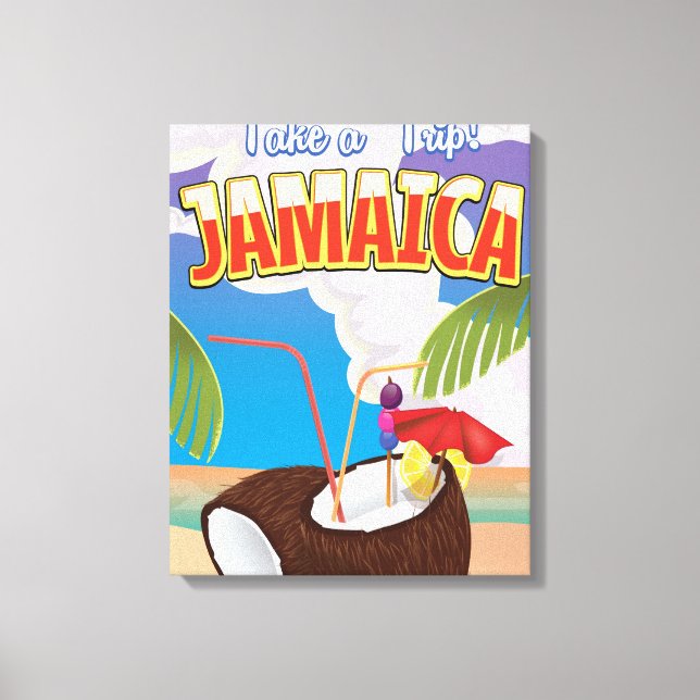 Jamaica seriefigur reseinformation canvastryck (Framsida)