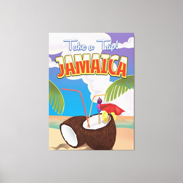 Jamaica seriefigur reseinformation canvastryck (Framsida)