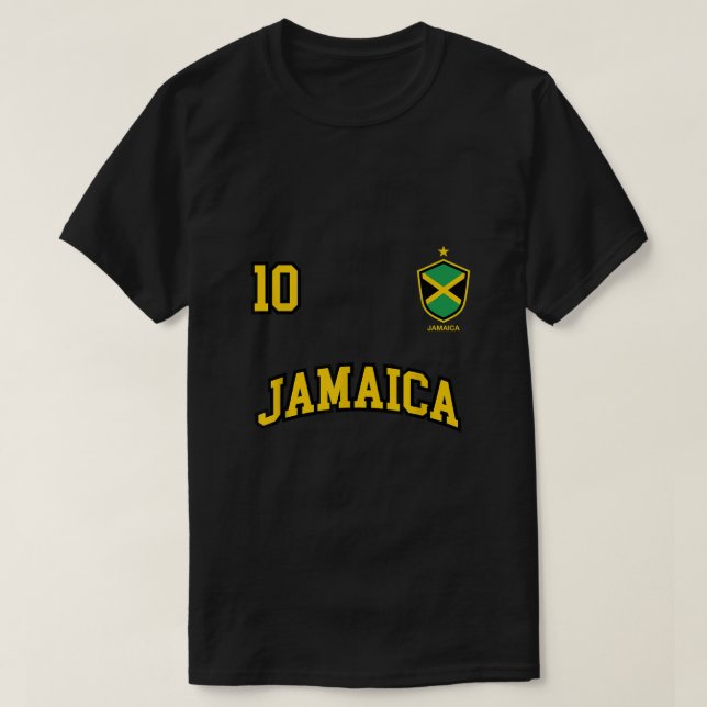 Jamaica Shirt Number 10 Ocer Team Sports Jamaica T Shirt (Design framsida)