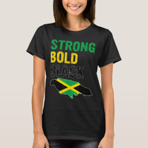 Jamaica självständighetsdag Stark Fet Svart T Shirt