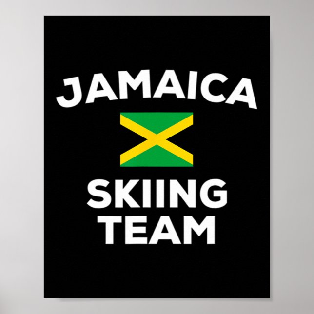 Jamaica Ski Skiing Team Jamaican Flagga Poster (Framsidan)
