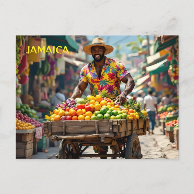 Jamaica skjutkärra vykort (Framsida)