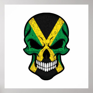 Jamaica Smiling Skull Flagga Poster
