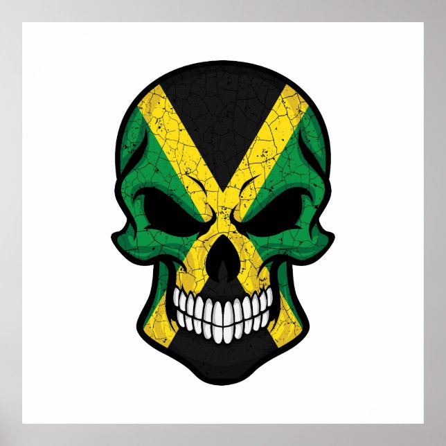 Jamaica Smiling Skull Flagga Poster (Framsidan)
