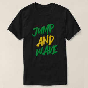 Jamaica Soca Jump and Wave Jamaican Flagga Färg T Shirt