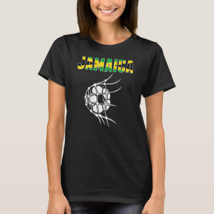 Jamaica Soccer Ball in Net Support Jamaican Footb T Shirt