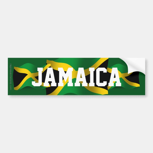 Jamaica som vinkar flagga bildekal (Framsidan)