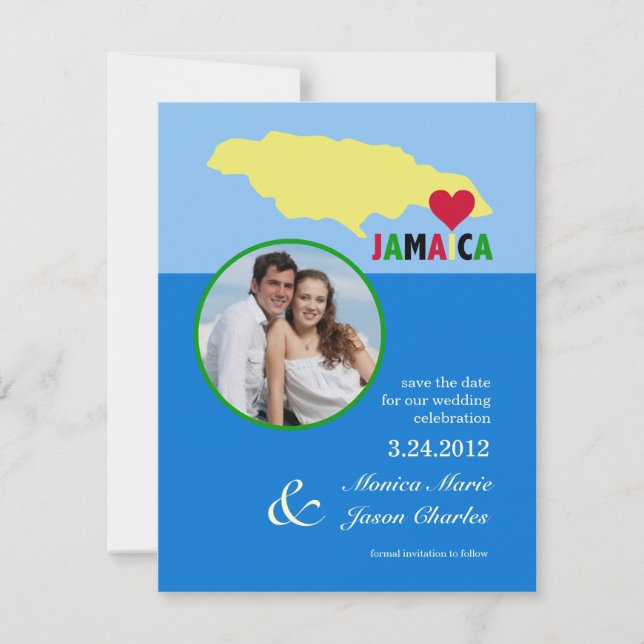 Jamaica Spara datum Foto Tillkännagivande (Framsida)