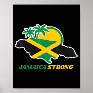 Jamaica Stark Jag älskar Jamaicans flagga Hjärta K Poster