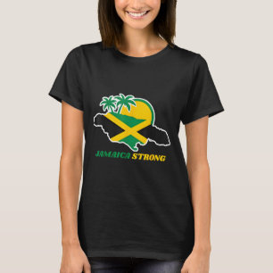 Jamaica Stark Jag älskar Jamaicans flagga Hjärta K T Shirt