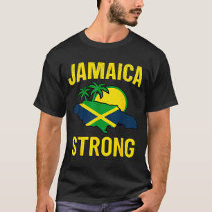 Jamaica Stark Jag älskar Jamaicans flagga Hjärta K T Shirt