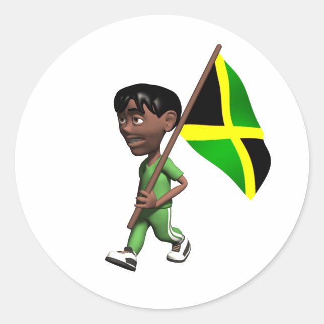 Jamaica Sticker Runt Klistermärke (Framsida)