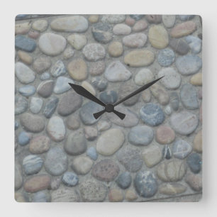 Jamaica Stones Pebbles Rocks Texture Pattern Photo Fyrkantig Klocka