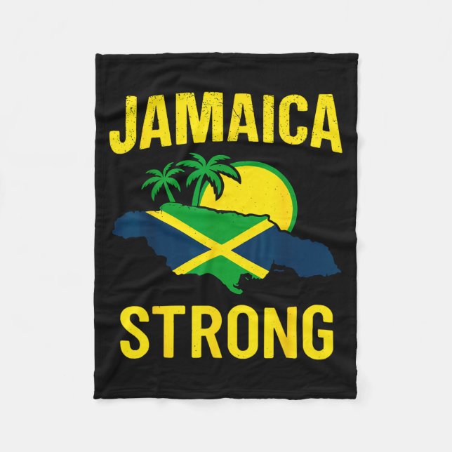 Jamaica Strong I Love Jamaican Flag Heart Women Me Fleecefilt (Framsidan)