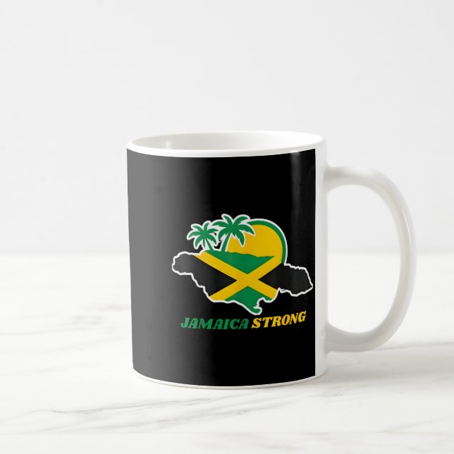 Jamaica Strong I Love Jamaican Flag Heart Women Me Kaffemugg (Höger)