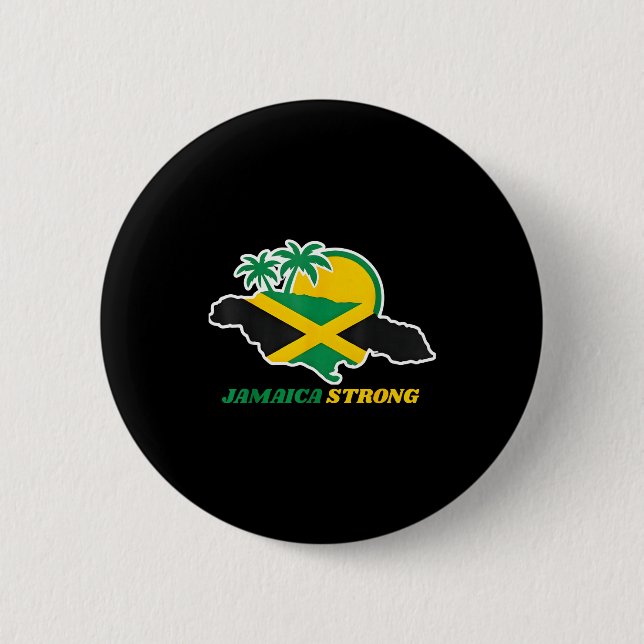 Jamaica Strong I Love Jamaican Flag Heart Women Me Knapp (Framsida)