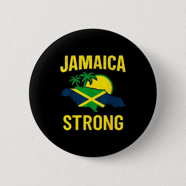 Jamaica Strong I Love Jamaican Flag Heart Women Me Knapp (Framsida)