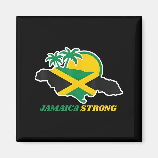 Jamaica Strong I Love Jamaican Flag Heart Women Me Magnet (Framsidan)