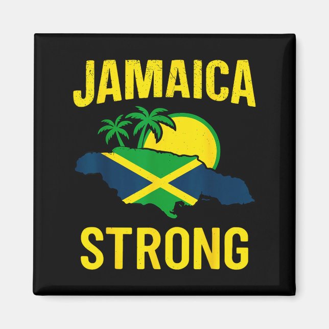 Jamaica Strong I Love Jamaican Flag Heart Women Me Magnet (Framsidan)