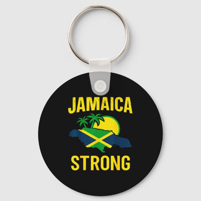 Jamaica Strong I Love Jamaican Flag Heart Women Me Nyckelring (Framsida)