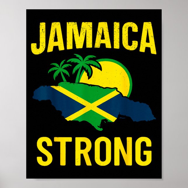 Jamaica Strong I Love Jamaican Flag Heart Women Me Poster (Framsidan)