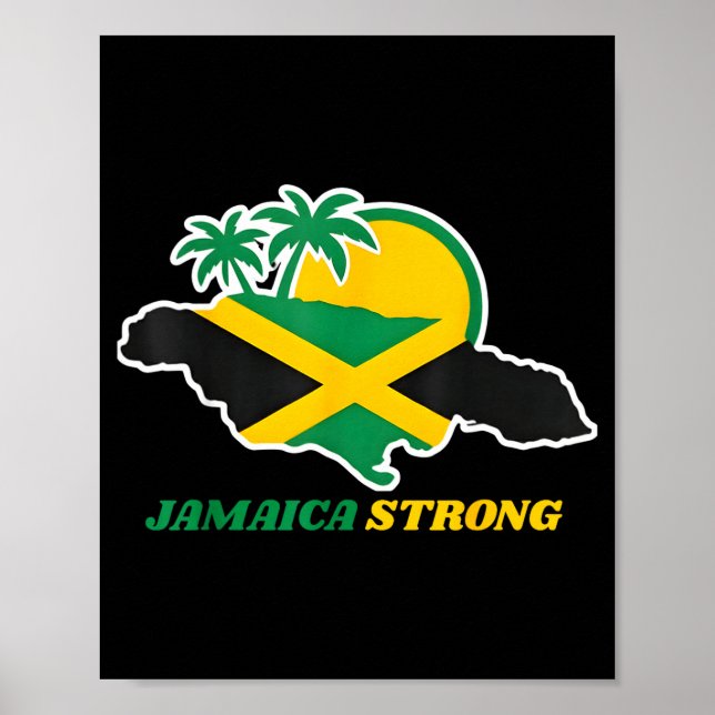 Jamaica Strong I Love Jamaican Flag Heart Women Me Poster (Framsidan)