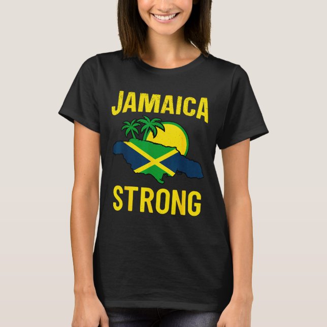 Jamaica Strong I Love Jamaican Flag Heart Women Me T Shirt (Framsida)