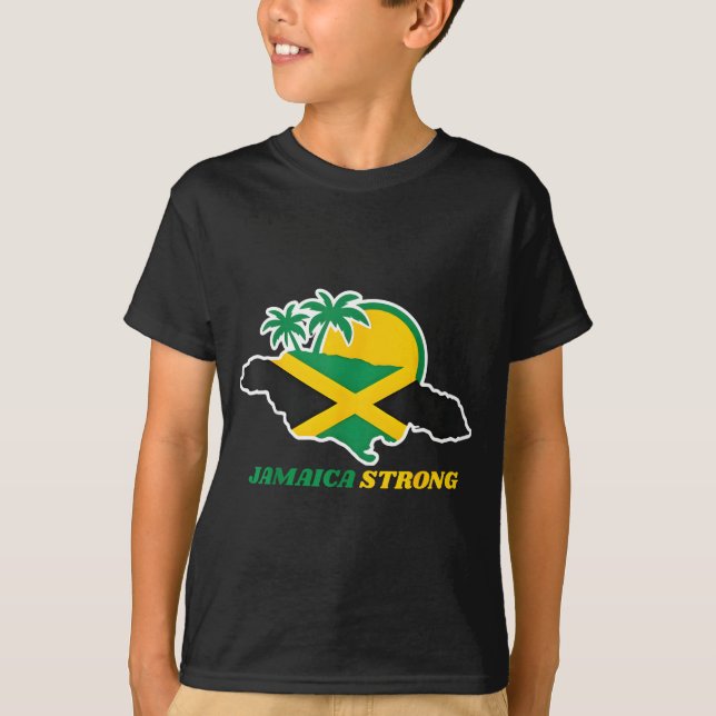 Jamaica Strong I Love Jamaican Flag Heart Women Me T Shirt (Framsida)