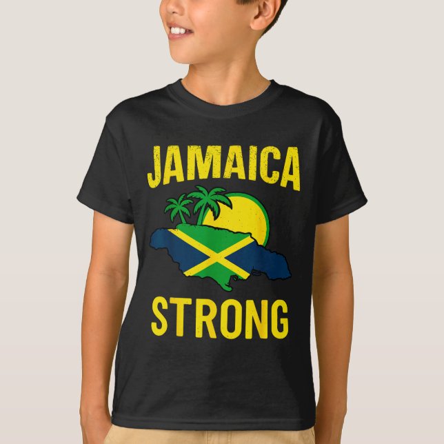 Jamaica Strong I Love Jamaican Flag Heart Women Me T Shirt (Framsida)