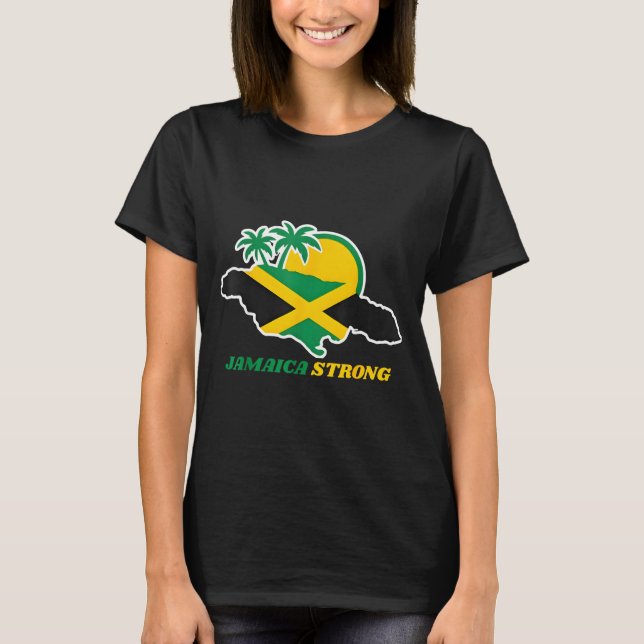 Jamaica Strong I Love Jamaican Flag Heart Women Me T Shirt (Framsida)