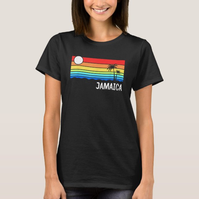 Jamaica Sunset Design Jamaican Island Vacation Jam T Shirt (Framsida)