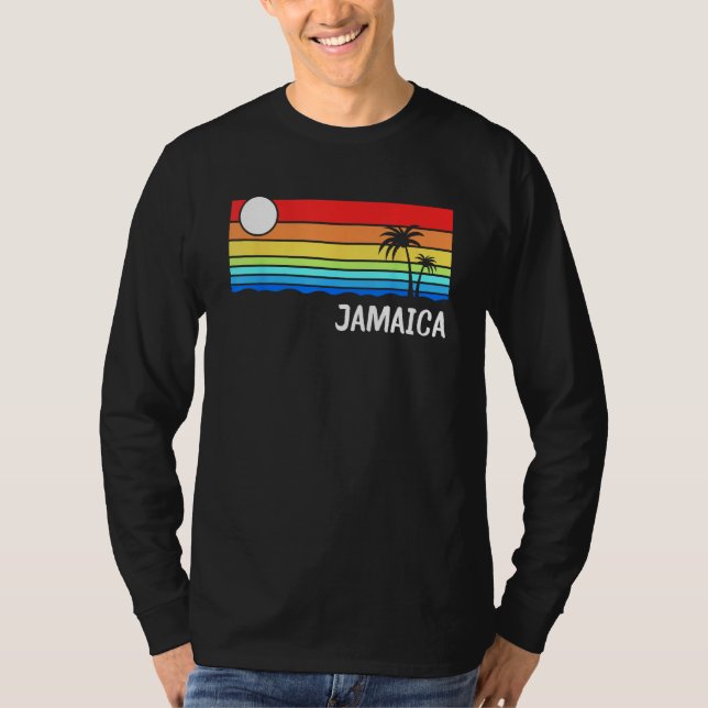 Jamaica Sunset Design Jamaican Island Vacation Jam T Shirt (Framsida)