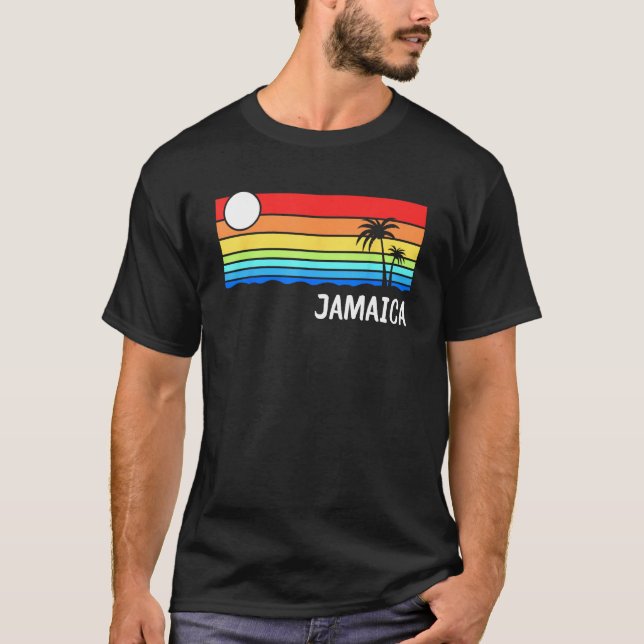 Jamaica Sunset Design Jamaican Island Vacation Jam T Shirt (Framsida)
