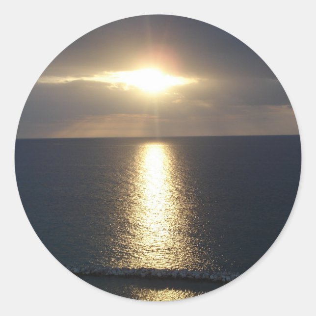 Jamaica Sunset Runt Klistermärke (Framsida)