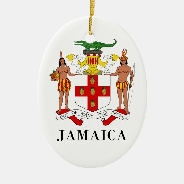 JAMAICA - symbol/vapensköld/flagga/färger/emblem Julgransprydnad Keramik (Framsidan)