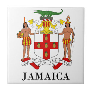 JAMAICA - symbol/vapensköld/flagga/färger/emblem Kakelplatta