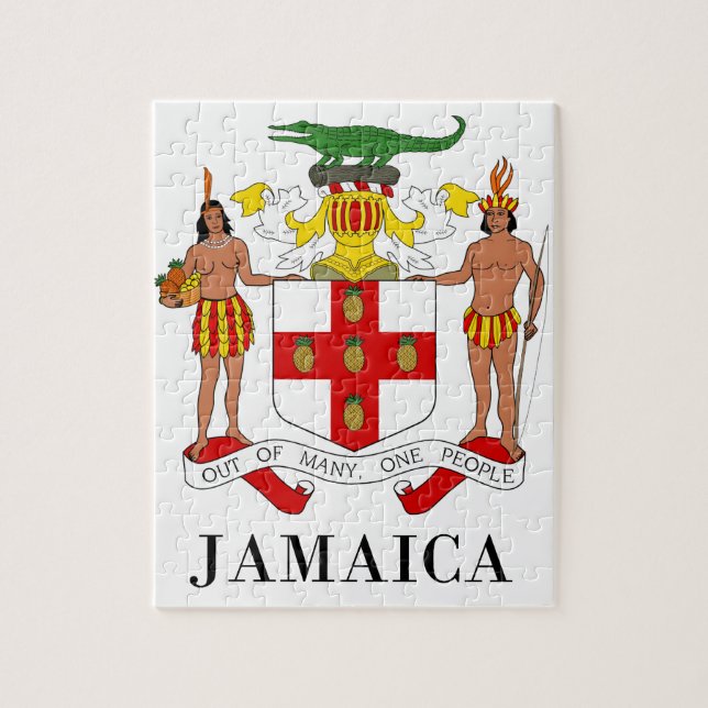 JAMAICA - symbol/vapensköld/flagga/färger/emblem Pussel (Vertikal)