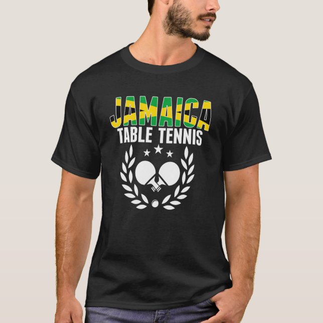Jamaica Table Tennis   Jamaican Ping Pong Supporte T Shirt (Framsida)