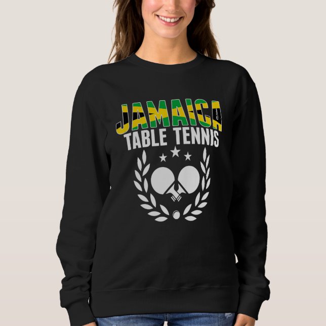 Jamaica Table Tennis   Jamaican Ping Pong Supporte T Shirt (Framsida)