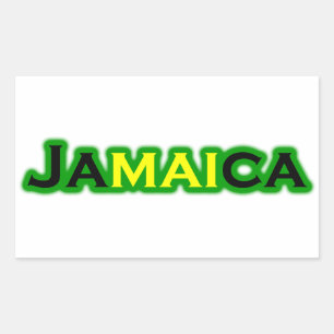 Jamaica (text) rektangulärt klistermärke