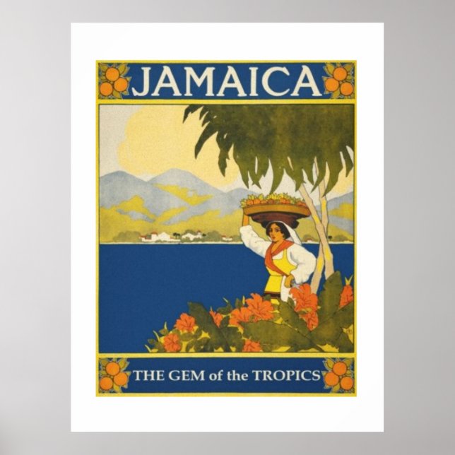 Jamaica the Gem of Tropiks Kanvastryck Poster (Framsidan)